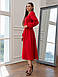 Витончене та елегантне вечірнє жіночне плаття Marian з довгим рукавом, червоне, фото 5