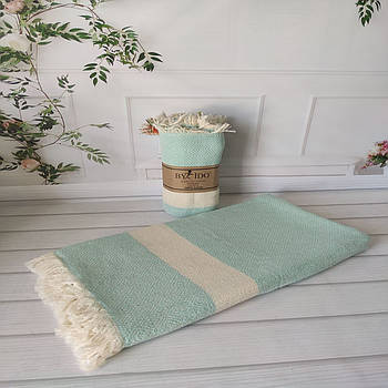 Пляжно-банний рушник Пештемаль 100х180см м'ятний