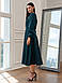 Витончене та елегантне вечірнє жіночне плаття Marian з довгим рукавом, темно-зелене, фото 5