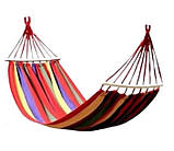 Тканинний мексиканський гамак з планкою підвісний лежак, 80×200 см помаранчевий, фото 2