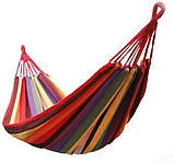 Тканинний мексиканський гамак з планкою підвісний лежак, 80×200 см помаранчевий, фото 8