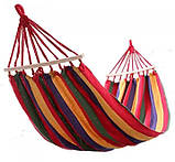 Тканинний мексиканський гамак з планкою підвісний лежак, 80×200 см помаранчевий, фото 10