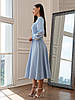 Класичне витончене стримане жіноче вечірнє плаття-міді Marian, блакитне, фото 4