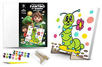 Набір для розпису по номерах "Зелена Гусениця", Набір для малювання "Зелена Гусениця", qbee