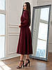 Класичне витончене стримане жіноче вечірнє плаття-міді Marian, бордове, фото 5