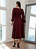 Класичне витончене стримане жіноче вечірнє плаття-міді Marian, бордове, фото 6