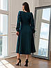 Класичне витончене стримане жіноче вечірнє плаття-міді Marian, темно-зелене, фото 6