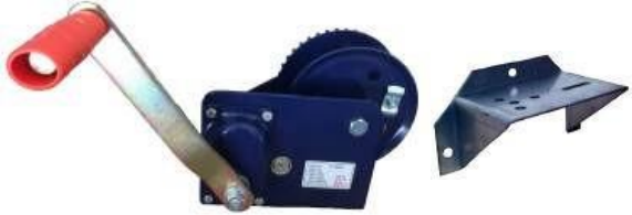 Ручна лебідка-підіймач для тросу 816 кг, з кронштейном,3 отвори, настінна для систем поїння птиці, фото 1