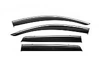 Ветровики с хромированным молдингом Niken Luxury (4 шт) для Dodge Journey 2008-2020 гг