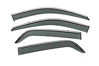 Ветровики с хромированным молдингом Niken Luxury (4 шт) для Kia Sportage 2004-2010 гг