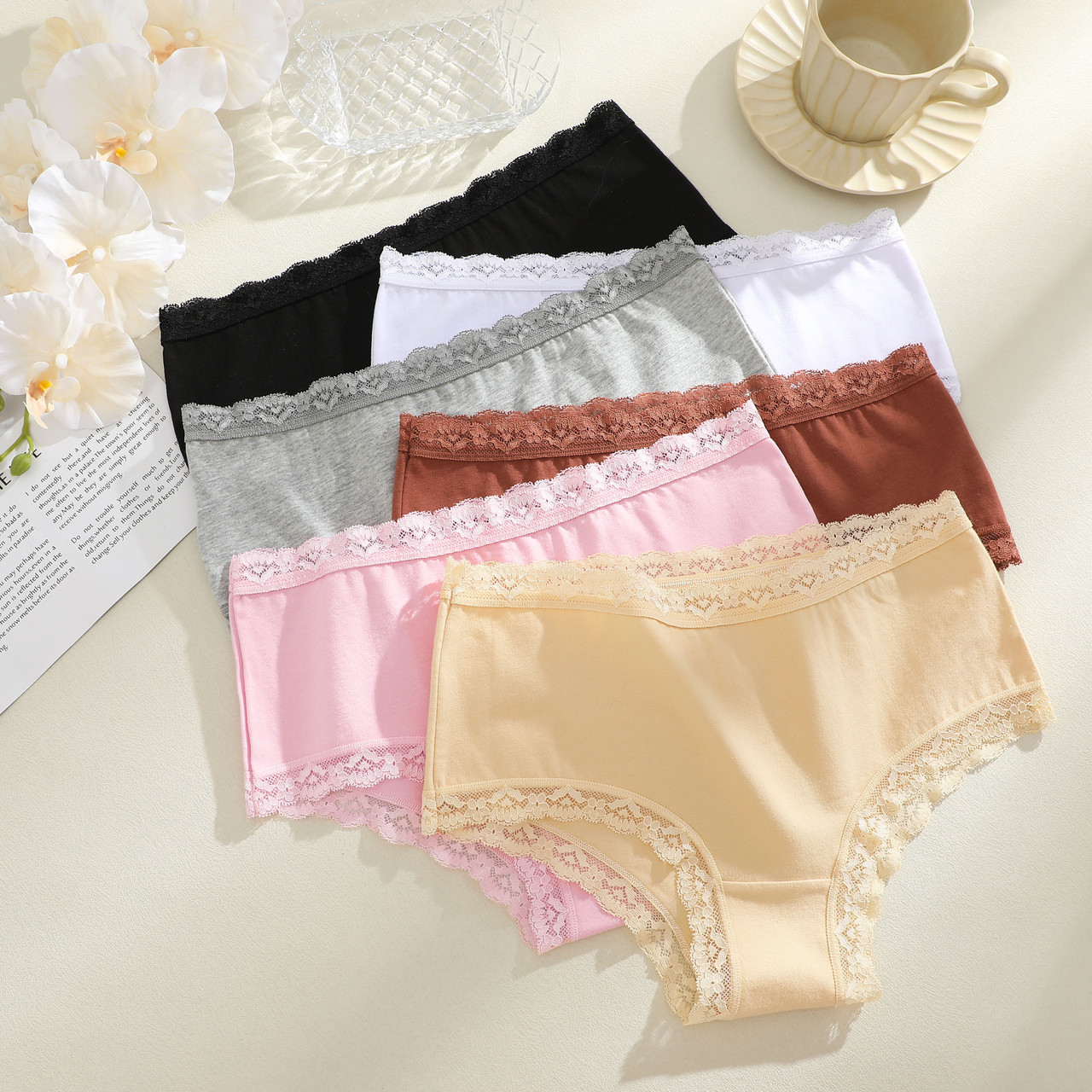 Трусики-шорти FINETOO бавовняні, з мереживом