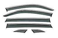 Ветровики с хромированным молдингом Niken Luxury (для Terramont X, 4 шт) для Volkswagen Atlas (Terramont)