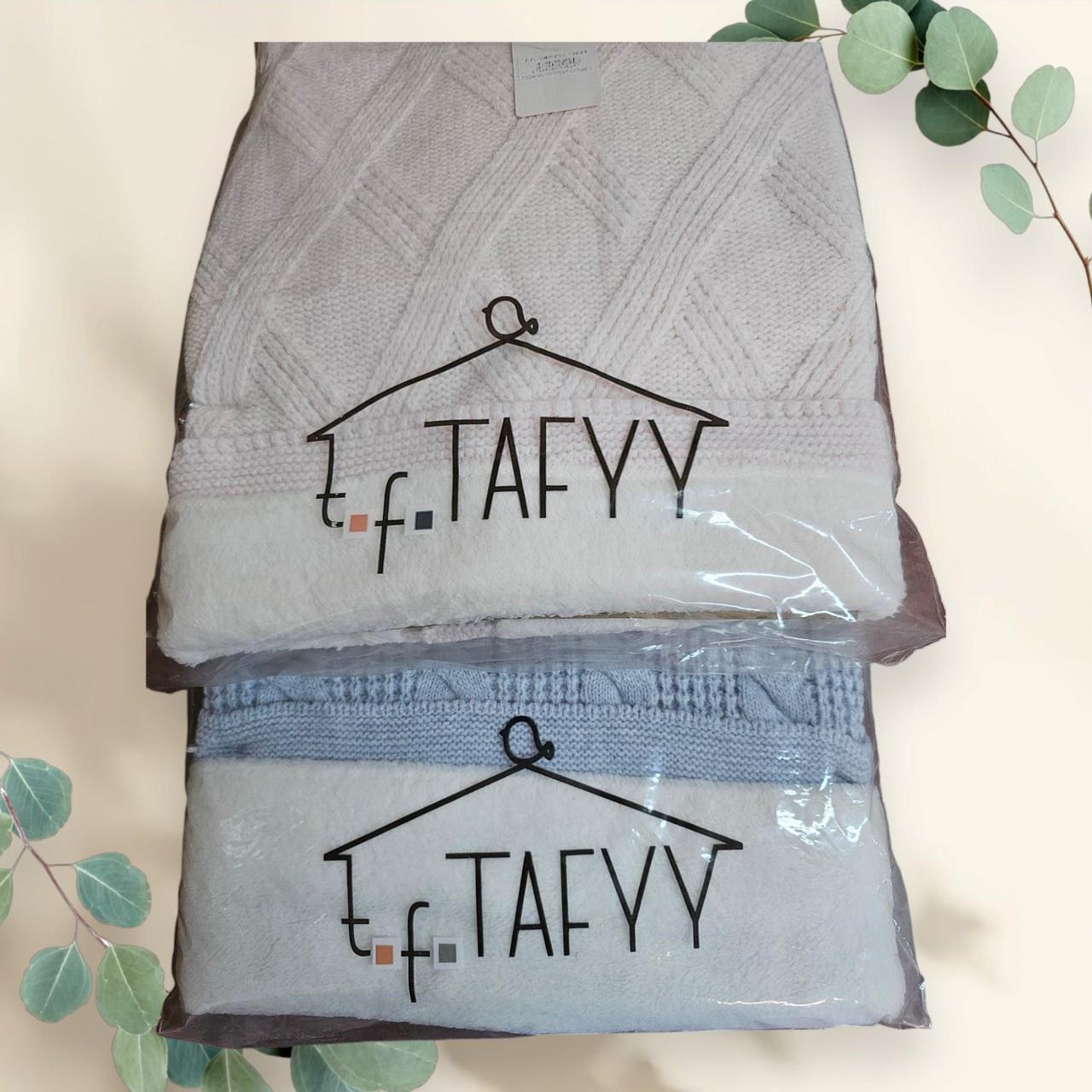 Плед в*язка+травка 12070,12024,12050,11086,5512,5516 2024, блакитний, синій, фото 1