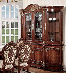 Вітрина 4-дверна, бароко 190х48х230 см JOSS Монті