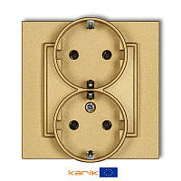 Розетка 2-а із з/к Karlik MINI 29MGP-2s Золота