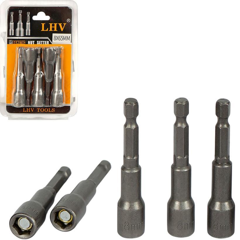 Набір магнітних торцевих головок для шуруповерта 10 шт 8×65 мм