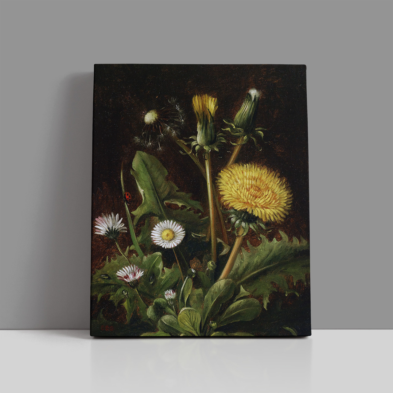 Картина на полотні "Отто Дидрик Оттесен - Натюрморт з кульбабами, Otto Diderich Ottesen", 60×48см