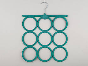 Плічка вішалки тремпеля флоковані бірюзового кольору для аксесуарів