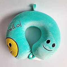 М'яка подушка для шиї з ефектом пам'яті Смайлик зелена, 28 см