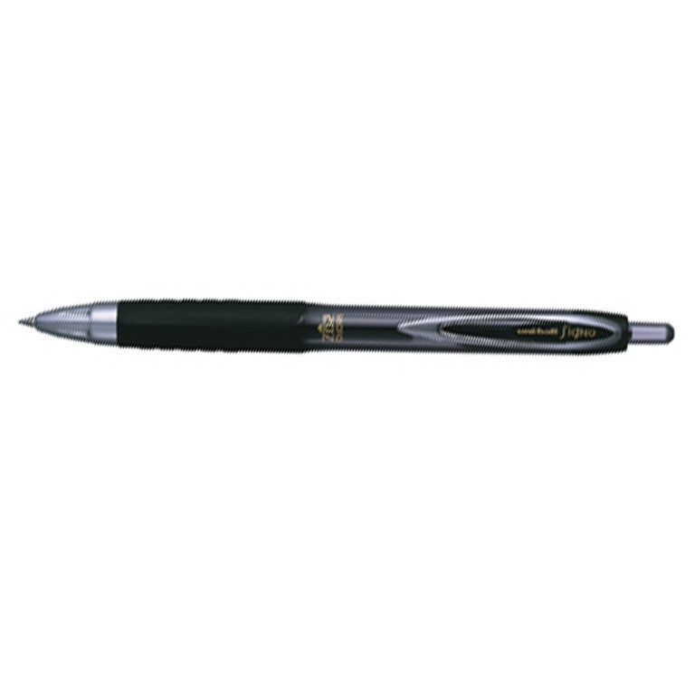 Ручка гелева Uni UMN-207 чорний 0,5 мм Signo micro чорний пластик, ергономічний гумовий грип