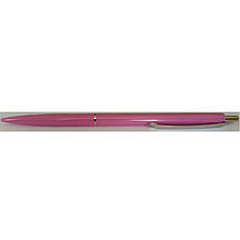 Ручка кулькова Schneider S930899-03 синій 1 мм, автоматична непрозора К15, рожевий металевий кліп