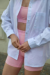 Сорочка жіноча оверсайз бавовняна з довгим рукавом Sheila біла