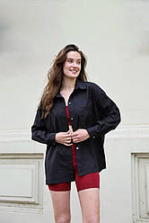 Сорочка жіноча оверсайз класична літня Sheila чорна