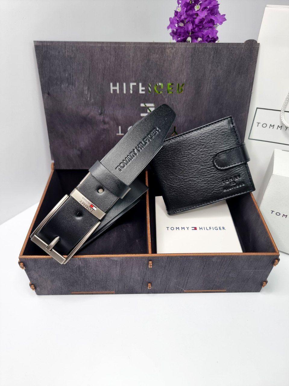 Подарунковий набір TOMMY HILFIGER (Ремінь + Гаманець), фото 1