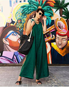 Комбінезон зелений лляний Modna KAZKA MKKS9056-4