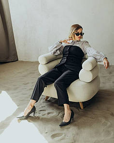 Корсет чорний костюмний на гудзиках KAPTSOVA MKKS140925-1