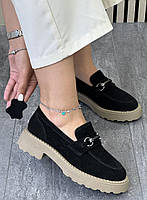 Туфлі лофери " ШКІРА " жіночі 6 пар у ящику чорного кольору 37-41, фото 5