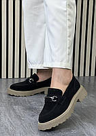 Туфлі лофери " ШКІРА " жіночі 6 пар у ящику чорного кольору 37-41, фото 6