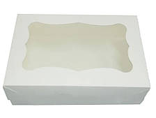 Коробка для десертів 250*170*110 з вікном біла (3 шт.)