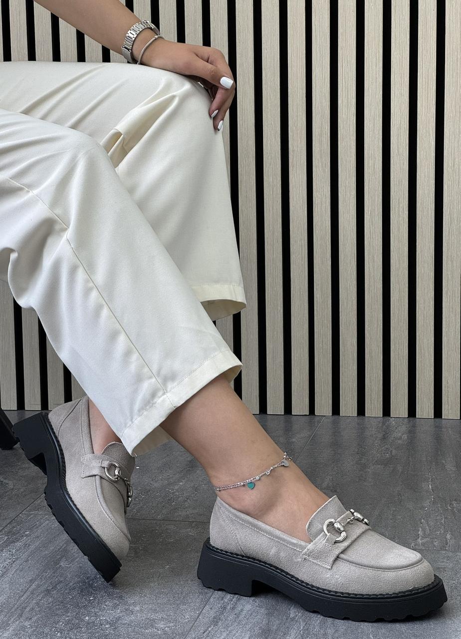 Туфлі лофери " ШКІРА " жіночі 6 пар у ящику сірого кольору 37-41, фото 1