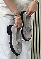 Туфлі лофери " ШКІРА " жіночі 6 пар у ящику сірого кольору 37-41, фото 2