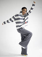 Худи женское серое в полоску MKKS6013-4