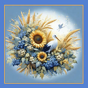 Хустка дизайнерська двостороння “Лелека” 70×70 MKNC111217-2