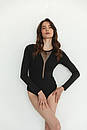 Чорне боді з сітчастою вставкою MKAZ6528-1, фото 3