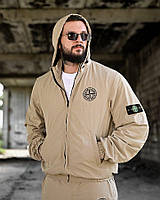 Тактичний спортивний костюм Stone Island submariner беж Комплект Стон Айленд краш беж