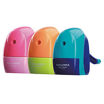 Чинка механічна Deli 0519Е мікс пластик офісна неонова (116*65*103мм), фото 3