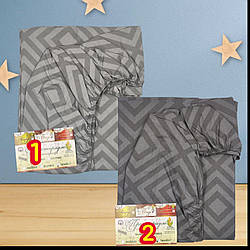 Простирадло на резинці двоспальне "Сірі ромби" | Сірий. Бязь 180х200 см