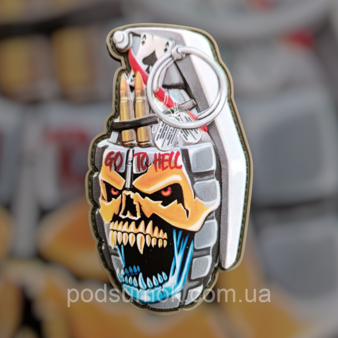 Шеврон ПВХ GO TO HELL на липучці для велкро патч гумовий, фото 1