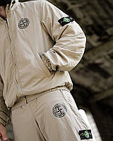 Тактичний спортивний костюм Stone Island submariner беж Комплект Стон Айленд краш беж
