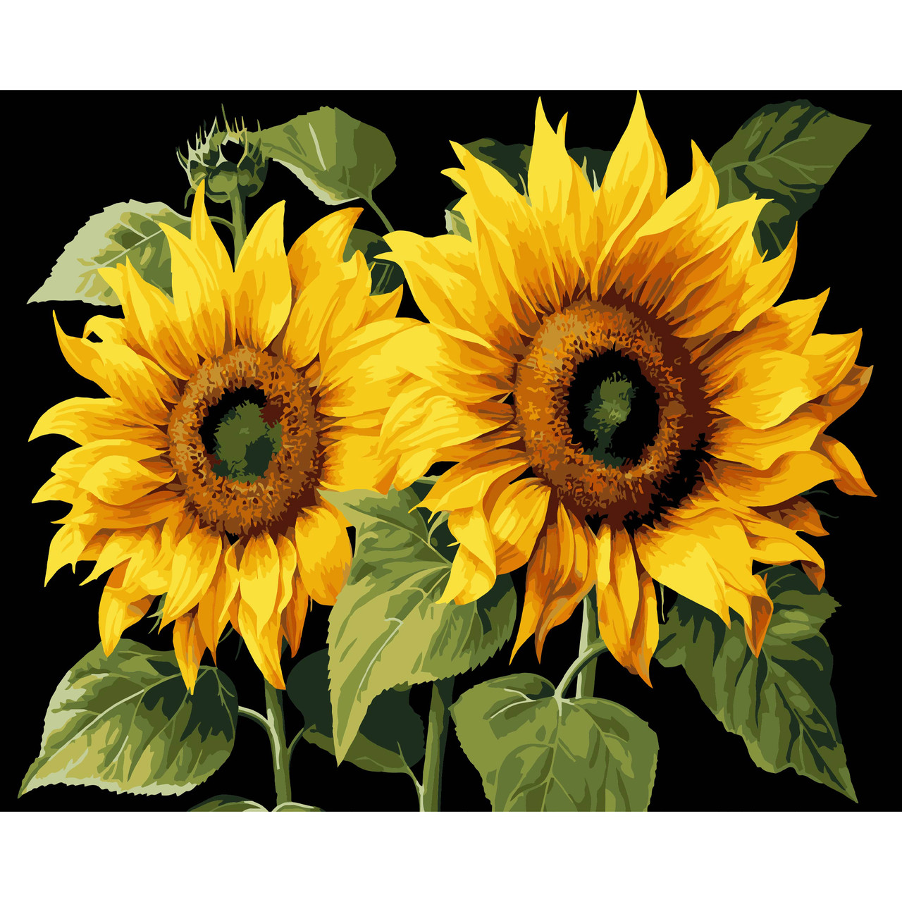 Набір для розпису по номерах Золото літа Strateg на чорному фоні розміром 40х50 см (AH1165)