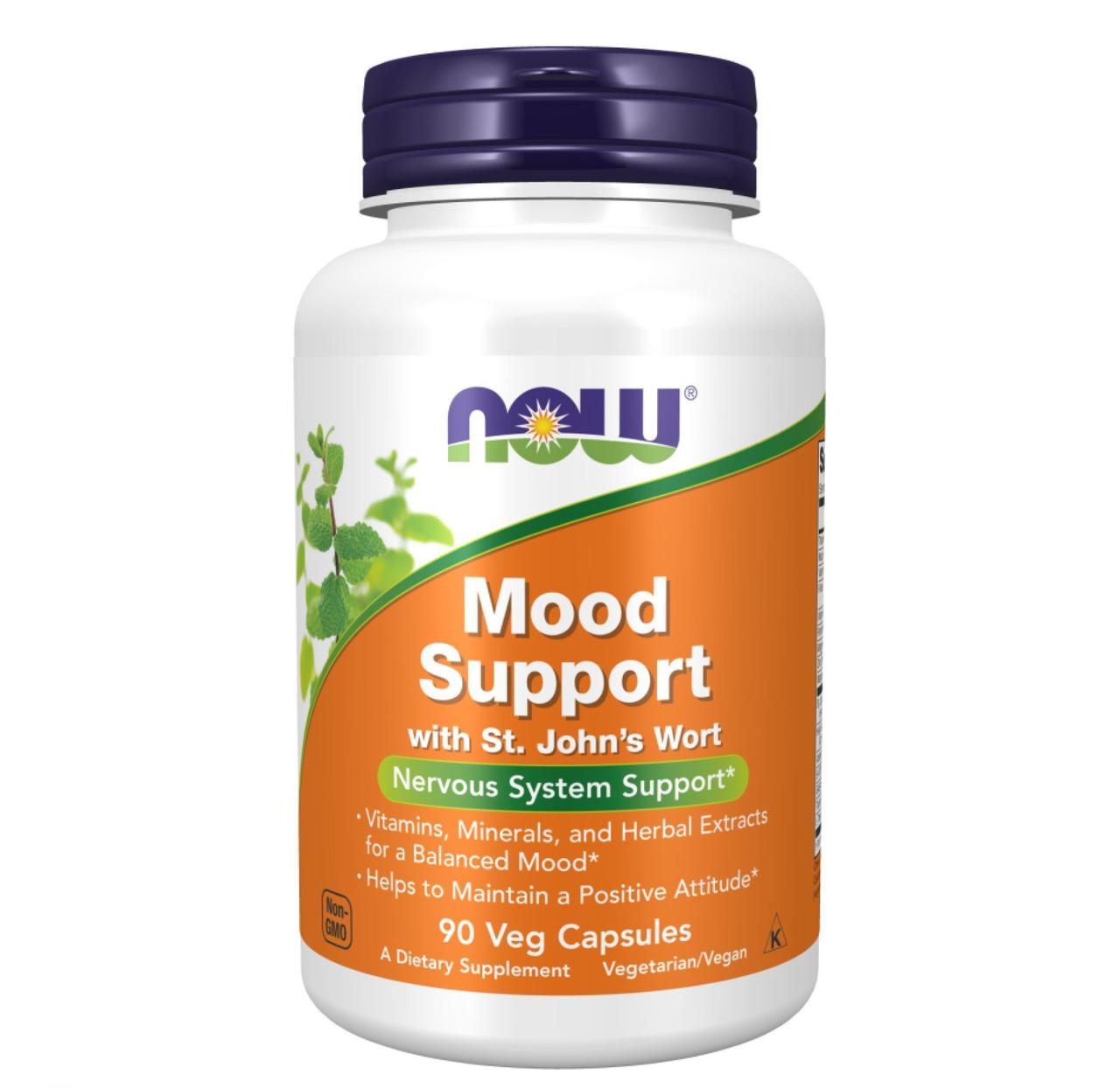 Вітаміни NOW Foods Mood Support with St. John's Wort, 90 рослинних капсул, фото 1