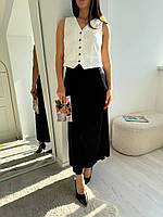 Женская стильная легкая шелковая длинная юбка 42-44 46-48