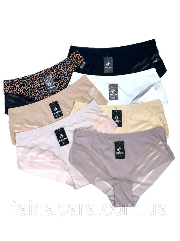 Гладкі труси сліпи з декоративною прозорою сіточкою Anttifu 2XL, фото 1