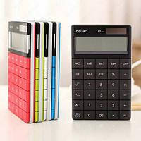 Калькулятор Deli 1589 мікс 12 розрядів, яскравий корпус, безшовні кнопки, 165*103*125 мм, фото 2