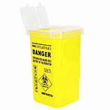 Контейнер для утилізації витратних матеріалів (голки, картриджі) жовтий, фото 2