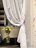 Красива рожева коротка коротка, готова кухонна тюль на кухню. Комплект штор у кухню, фото 2